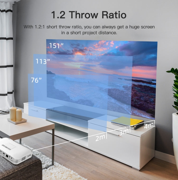 WOWOTO T9S TI DLP DMD 0.45 1280 x 800 4K 350ANSI RGB LED Smart Projector(UK Plug) - LED Projector by WOWOTO | Online Shopping South Africa | PMC TechLife | Buy Now Pay Later Mobicred
