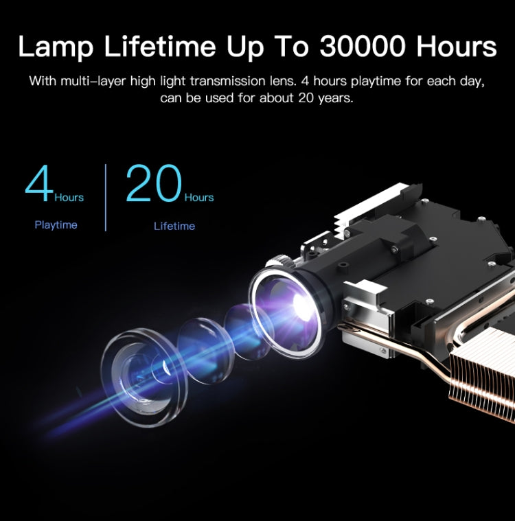 WOWOTO T9S TI DLP DMD 0.45 1280 x 800 4K 350ANSI RGB LED Smart Projector(UK Plug) - LED Projector by WOWOTO | Online Shopping South Africa | PMC TechLife | Buy Now Pay Later Mobicred