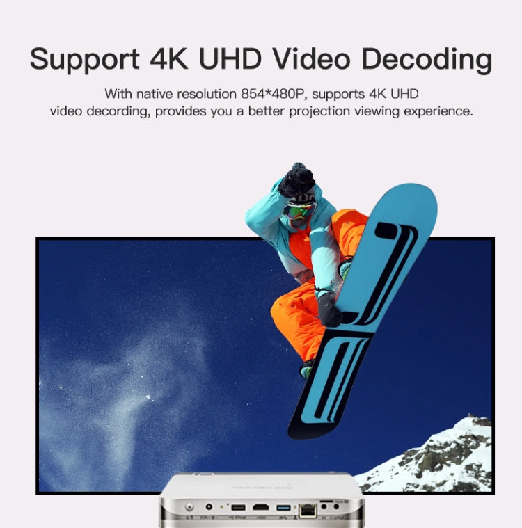 WOWOTO T9S TI DLP DMD 0.45 1280 x 800 4K 350ANSI RGB LED Smart Projector(UK Plug) - LED Projector by WOWOTO | Online Shopping South Africa | PMC TechLife | Buy Now Pay Later Mobicred