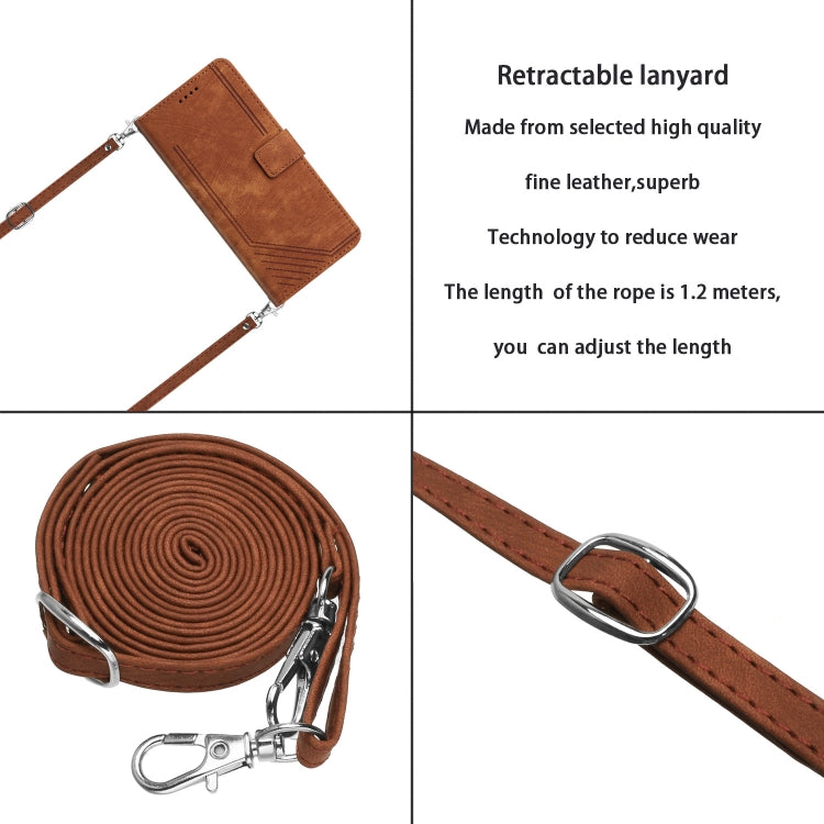 For OnePlus Nord CE 3/Nord CE 3 Lite/Nord N30 Skin Feel Stripe Pattern Leather Phone Case with Lanyard(Brown) - free shipping - PMC TechLife - Order now!