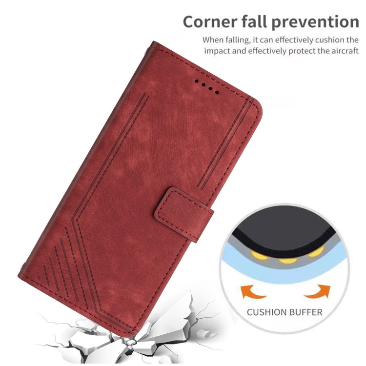 For OnePlus Nord CE 3/Nord CE 3 Lite/Nord N30 Skin Feel Stripe Pattern Leather Phone Case with Lanyard(Red) - free shipping - PMC TechLife - Order now!