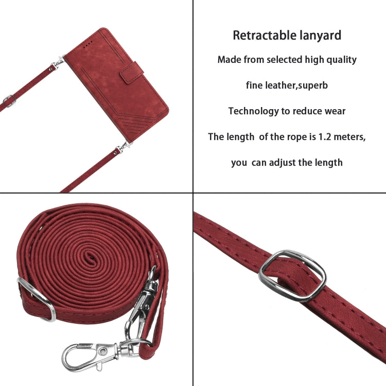 For OnePlus Nord CE 3/Nord CE 3 Lite/Nord N30 Skin Feel Stripe Pattern Leather Phone Case with Lanyard(Red) - free shipping - PMC TechLife - Order now!