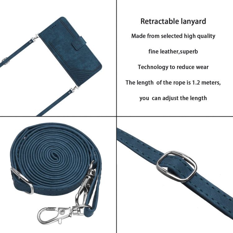 For OnePlus Nord CE 3/Nord CE 3 Lite/Nord N30 Skin Feel Stripe Pattern Leather Phone Case with Lanyard(Blue) - free shipping - PMC TechLife - Order now!