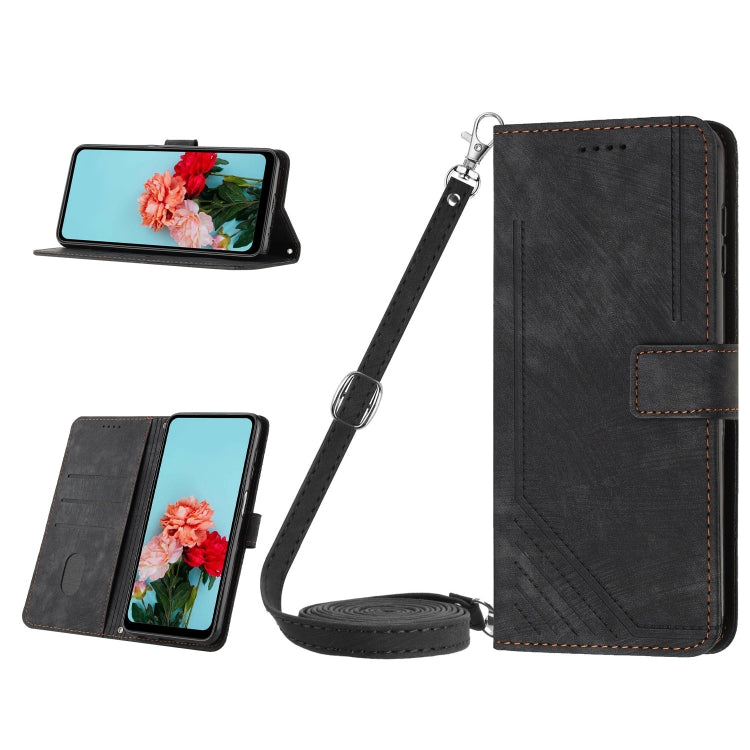 For OnePlus Nord CE 3/Nord CE 3 Lite/Nord N30 Skin Feel Stripe Pattern Leather Phone Case with Lanyard(Black) - free shipping - PMC TechLife - Order now!