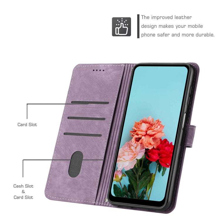 For OnePlus Nord CE 3/Nord CE 3 Lite/Nord N30 Skin Feel Stripe Pattern Leather Phone Case with Lanyard(Purple) - free shipping - PMC TechLife - Order now!