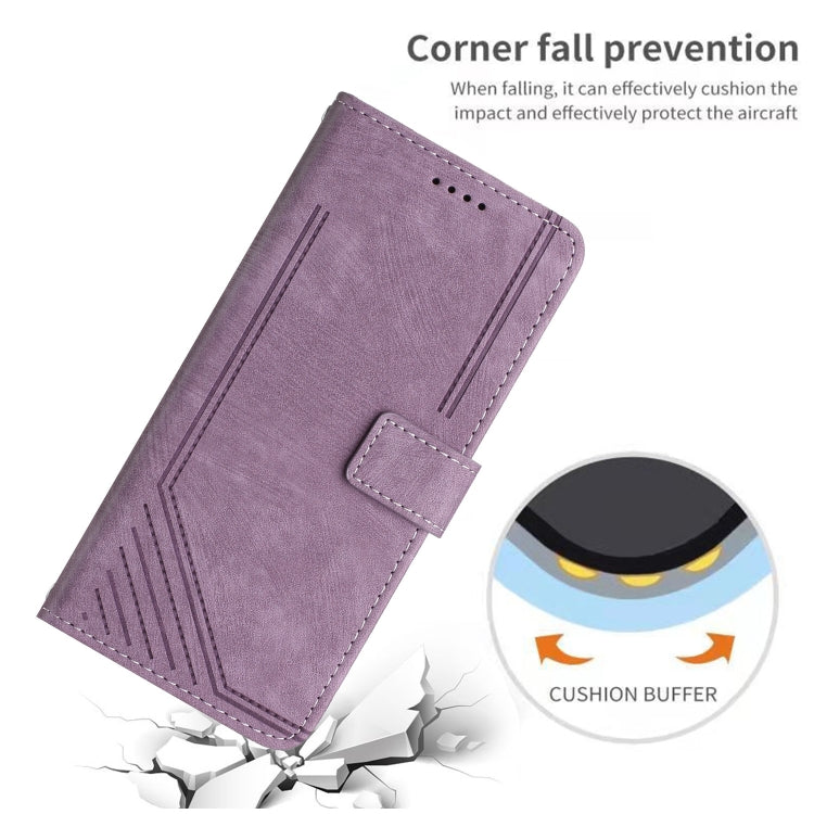 For OnePlus Nord CE 3/Nord CE 3 Lite/Nord N30 Skin Feel Stripe Pattern Leather Phone Case with Lanyard(Purple) - free shipping - PMC TechLife - Order now!