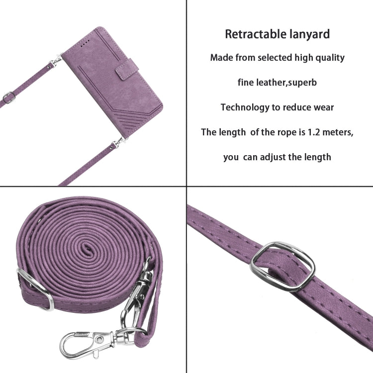 For OnePlus Nord CE 3/Nord CE 3 Lite/Nord N30 Skin Feel Stripe Pattern Leather Phone Case with Lanyard(Purple) - free shipping - PMC TechLife - Order now!