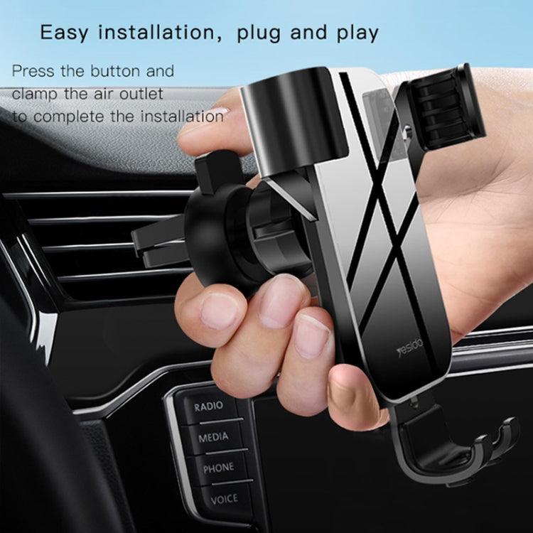Yesido C87 Car Air Outlet Mirror Gravity Phone Mount Holder(Black) - Car Holders by Yesido | Online Shopping South Africa | PMC Jewellery