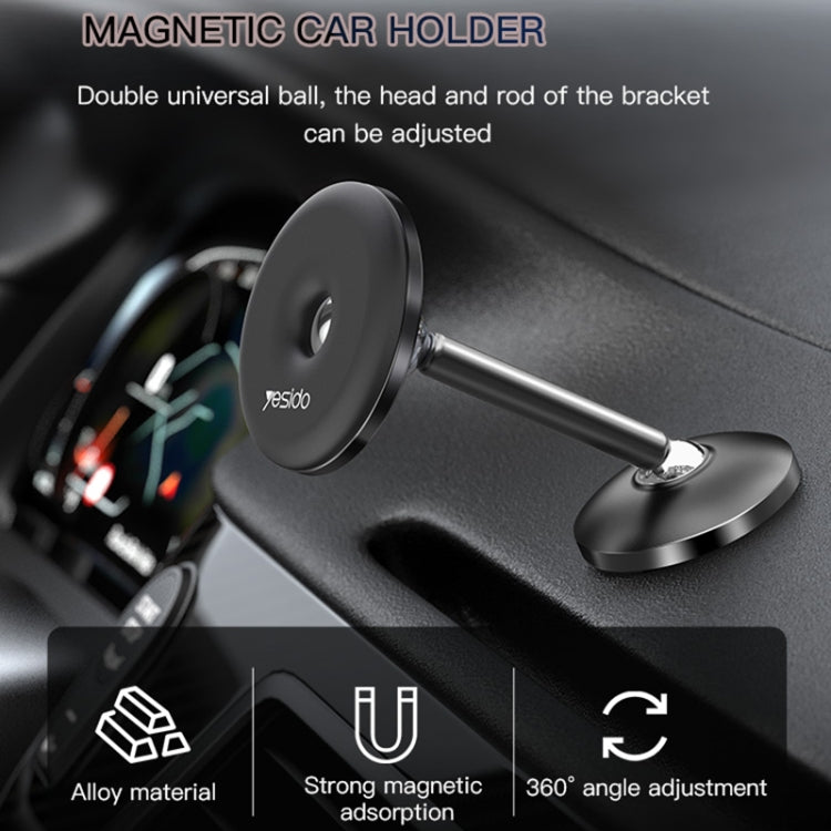 Yesido C93 720 Degree Rotation Dual Ball Paste Magsafe Magnetic Car Phone Holder(Black) - Car Holders by Yesido | Online Shopping South Africa | PMC Jewellery
