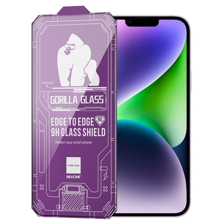 For iPhone 14 WK WTP-068 King Kong Vacha Corning 9D Curved HD Tempered Glass Film(Black) - iPhone 14 Tempered Glass by WK | Online Shopping South Africa | PMC TechLife | Buy Now Pay Later Mobicred