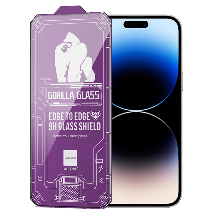 For iPhone 14 Pro Max WK WTP-068 King Kong Vacha Corning 9D Curved HD Tempered Glass Film(Black) - iPhone 14 Pro Max Tempered Glass by WK | Online Shopping South Africa | PMC TechLife | Buy Now Pay Later Mobicred