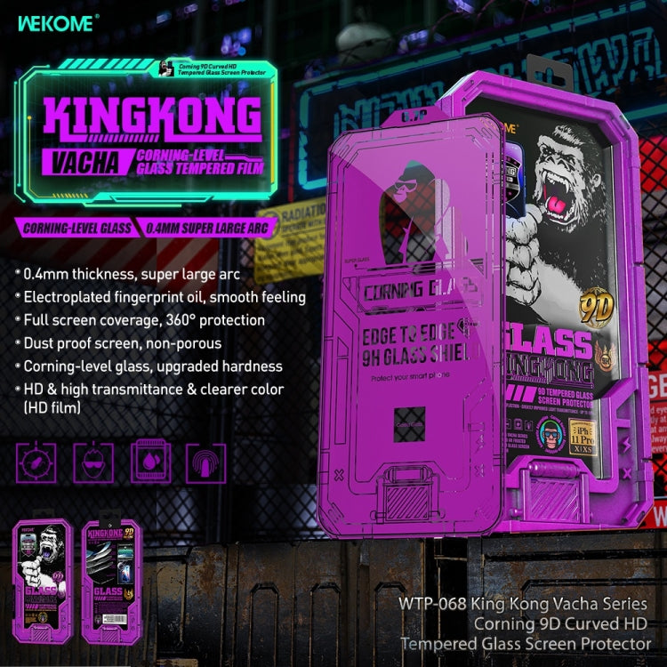 For iPhone 13 WK WTP-068 King Kong Vacha Corning 9D Curved HD Tempered Glass Film(Black) - iPhone 13 Tempered Glass by WK | Online Shopping South Africa | PMC TechLife | Buy Now Pay Later Mobicred