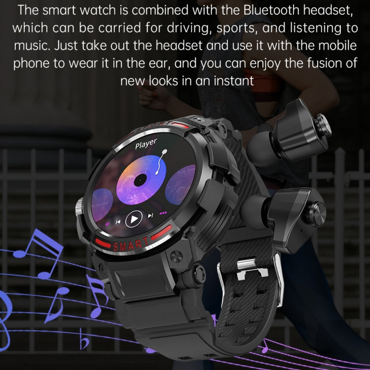 OVISEN GT100 1.39 inch TFT Screen 2 in 1 Bluetooth Headset Smart Watch, Support Blood Oxygen Monitoring/Bluetooth Music(Silver) -  by PMC TechLife | Online Shopping South Africa | PMC TechLife