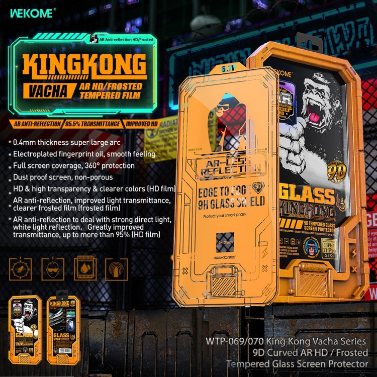 For iPhone 12 Pro Max WK WTP-069 King Kong Vacha 9D Curved AR HD Tempered Glass Film(Black) - iPhone 12 Pro Max Tempered Glass by WK | Online Shopping South Africa | PMC TechLife | Buy Now Pay Later Mobicred