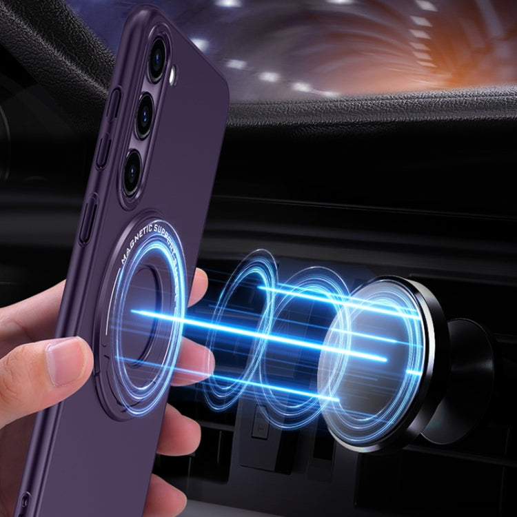 For Samsung Galaxy S23 Ultra 5G Matte Magsafe Magnetic Phone Case with Trolley Holder(Dark Blue) - free shipping - PMC TechLife - Order now!