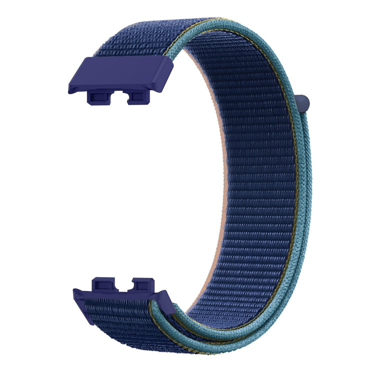For Huawei Band 8 16mm Woven Nylon Loop Watch Band(Dark Army Blue) - Watch Bands by PMC TechLife | Online Shopping South Africa | PMC TechLife