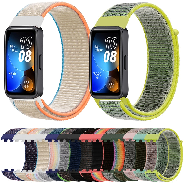 For Huawei Band 8 16mm Woven Nylon Loop Watch Band(Dark Black) - Watch Bands by PMC TechLife | Online Shopping South Africa | PMC TechLife