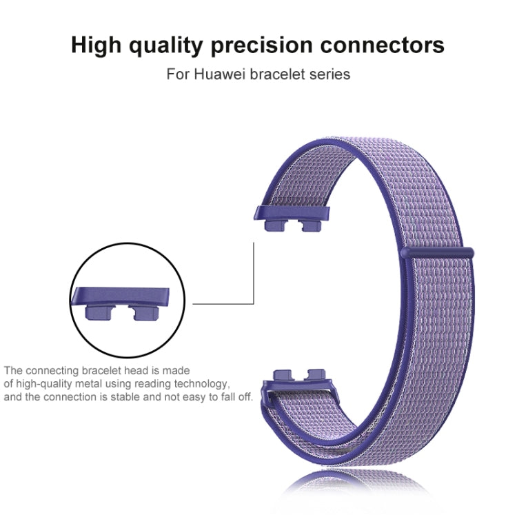 For Huawei Band 8 16mm Woven Nylon Loop Watch Band(Pinkish Color) - Watch Bands by PMC TechLife | Online Shopping South Africa | PMC TechLife