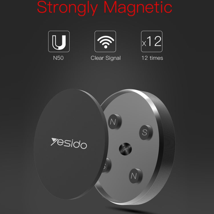Yesido C38 Car Round Plate Magnetic Phone Holder(Black) - Car Holders by Yesido | Online Shopping South Africa | PMC Jewellery