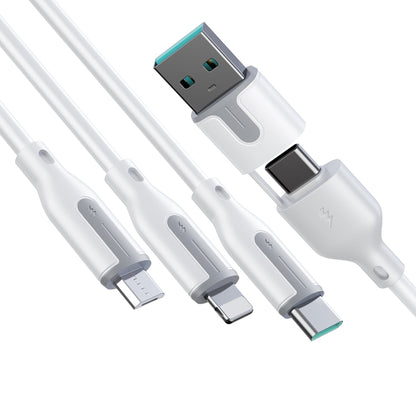 JOYROOM S-2T3018A15 Ice-Crystal Series 1.2m 3.5A USB+Type-C to 8 Pin+Type-C+Micro USB 3 in 2 Fast Charging Cable(White) - Multifunction Cable by JOYROOM | Online Shopping South Africa | PMC Jewellery