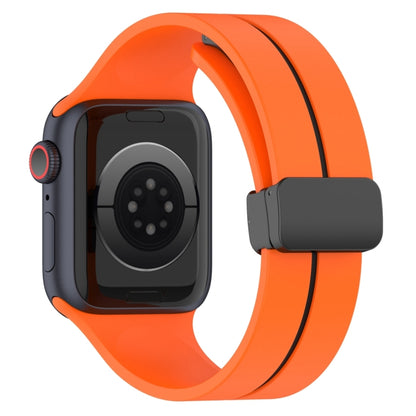 Two Color Folding Buckle Silicone Watch Band For Apple Watch Ultra 49mm(Orange+Black) - Watch Bands by PMC Jewellery | Online Shopping South Africa | PMC Jewellery