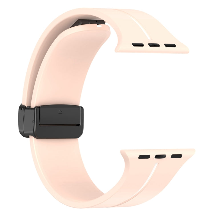 Two Color Folding Buckle Silicone Watch Band For Apple Watch 7 45mm(Pink+White) -  by PMC TechLife | Online Shopping South Africa | PMC TechLife