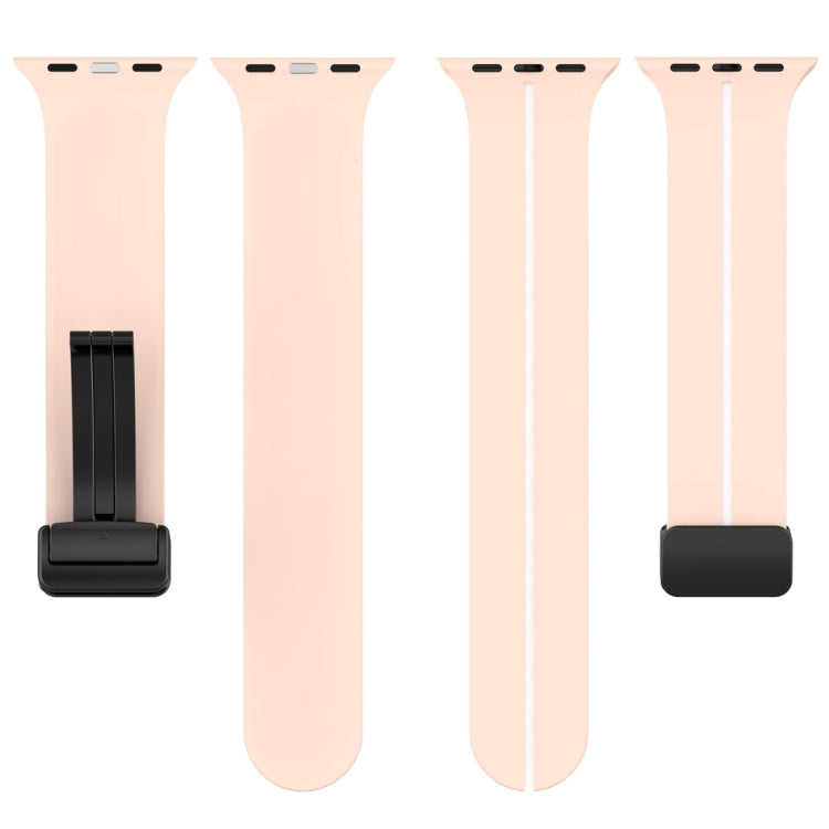 Two Color Folding Buckle Silicone Watch Band For Apple Watch SE 40mm(Pink+White) -  by PMC TechLife | Online Shopping South Africa | PMC TechLife