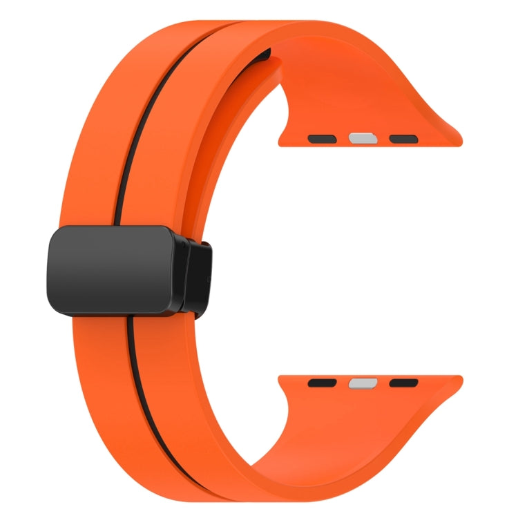 Two Color Folding Buckle Silicone Watch Band For Apple Watch 6 40mm(Orange+Black) -  by PMC TechLife | Online Shopping South Africa | PMC TechLife