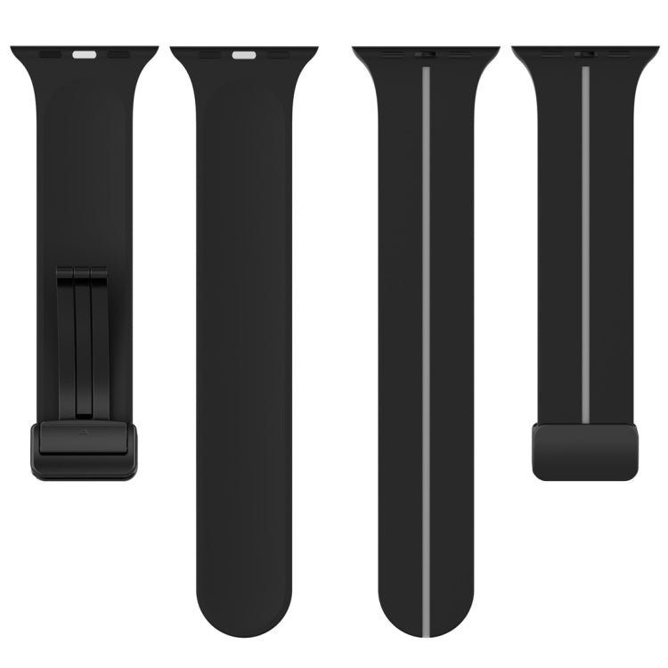 Two Color Folding Buckle Silicone Watch Band For Apple Watch 3 38mm(Black+Grey) -  by PMC TechLife | Online Shopping South Africa | PMC TechLife