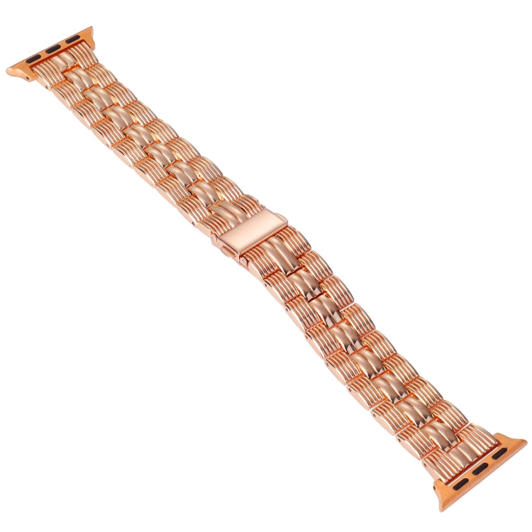 3-Beads Stripe Metal Watch Band For Apple Watch Ultra 49mm(Rose Gold) -  by PMC Jewellery | Online Shopping South Africa | PMC Jewellery