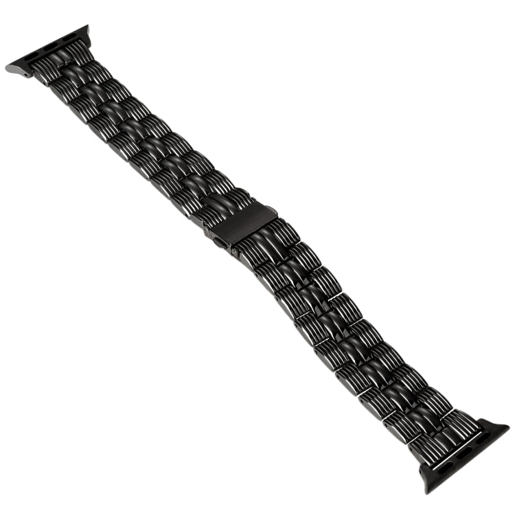 3-Beads Stripe Metal Watch Band For Apple Watch 8 45mm(Black) -  by PMC Jewellery | Online Shopping South Africa | PMC Jewellery