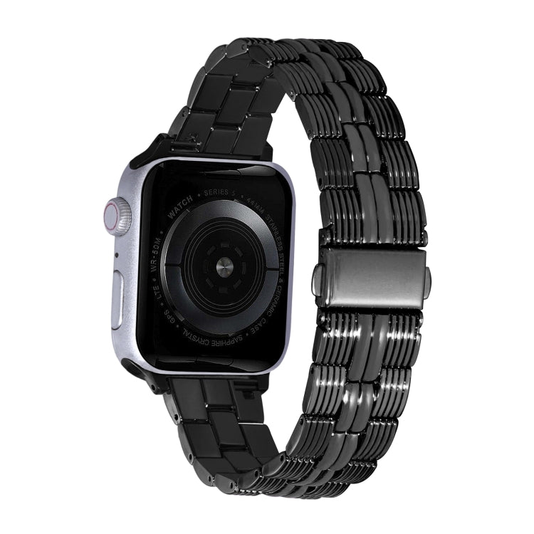 3-Beads Stripe Metal Watch Band For Apple Watch 38mm(Black) -  by PMC TechLife | Online Shopping South Africa | PMC TechLife