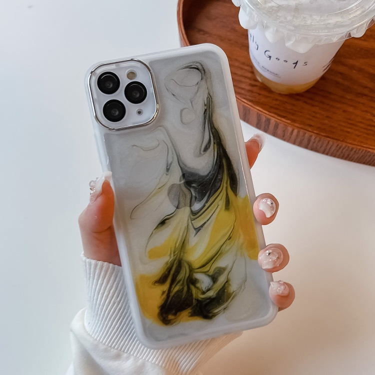 For iPhone 11 Pro Max Oil Painting Electroplating TPU Phone Case(White) - iPhone 11 Pro Max Cases by PMC Jewellery | Online Shopping South Africa | PMC Jewellery