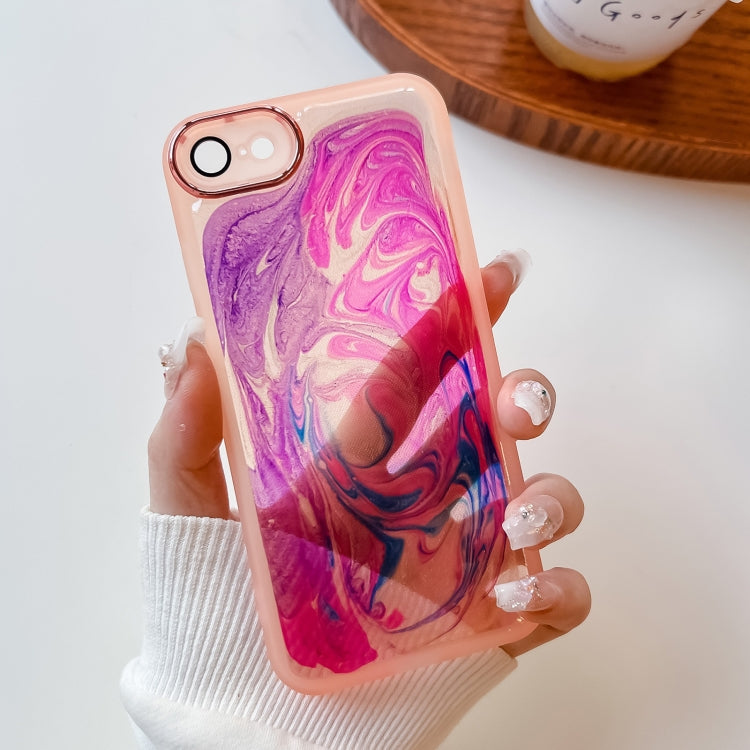 For iPhone SE 2022/2020 / 8 / 7 Oil Painting Electroplating TPU Phone Case(Pink) - iPhone SE 2022 / 2020 / 8 / 7 Cases by PMC Jewellery | Online Shopping South Africa | PMC Jewellery