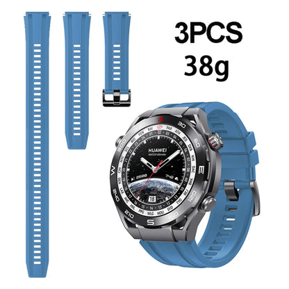 3pcs Longer Style For Huawei Watch Ultimate Silicone Replacement Watch Band(Navy Blue) -  by PMC Jewellery | Online Shopping South Africa | PMC Jewellery