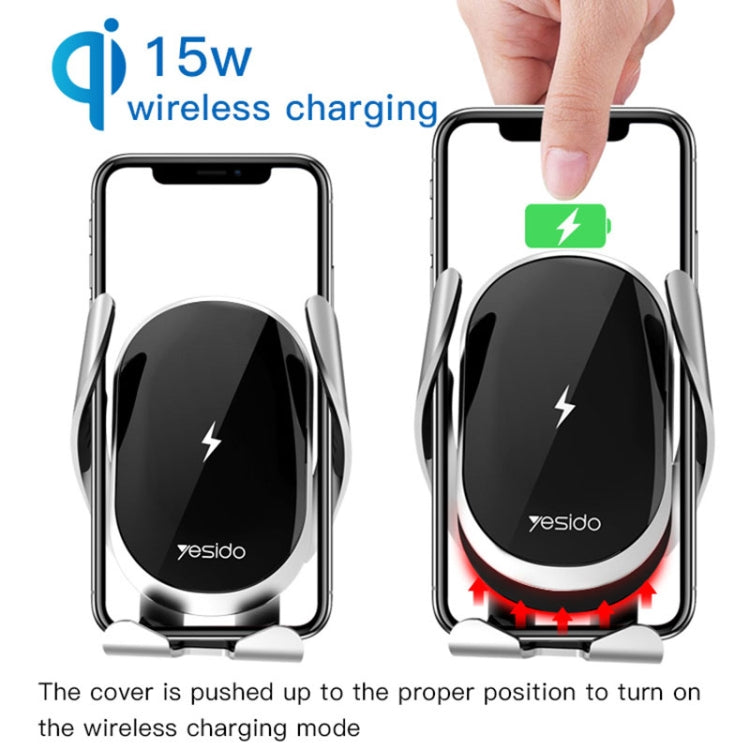 Yesido C78 Car Automatic Clamping 15W Qi Wireless Charger Phone Holder(Black) - Wireless Charger Holders by Yesido | Online Shopping South Africa | PMC Jewellery