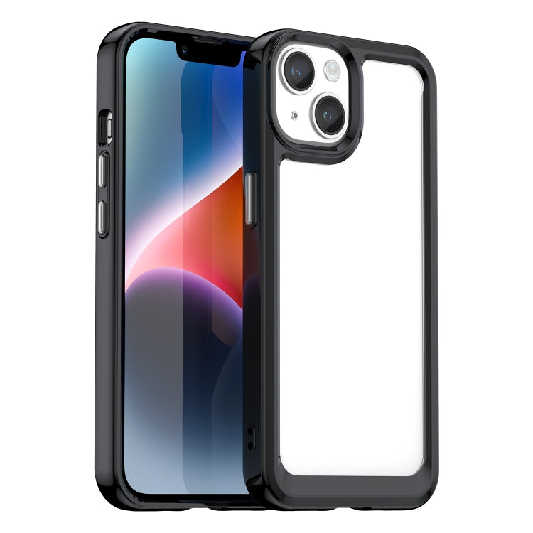 For iPhone 15 Plus Colorful Series Acrylic + TPU Phone Case(Black) - iPhone 15 Plus Cases by PMC Jewellery | Online Shopping South Africa | PMC Jewellery