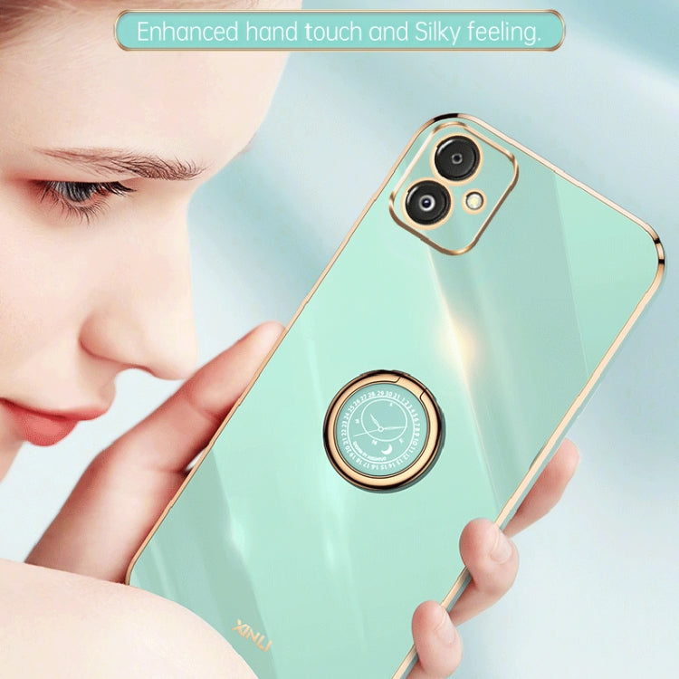For Samsung Galaxy F14 5G XINLI Straight Edge 6D Electroplate TPU Phone Case with Ring Holder(Mint Green) - free shipping - PMC TechLife - Order now!
