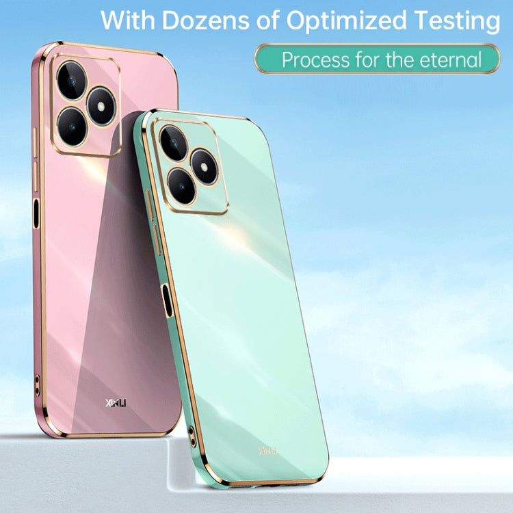 For Realme C53 2023 XINLI Straight 6D Plating Gold Edge TPU Phone Case(White) - free shipping - PMC TechLife - Order now!