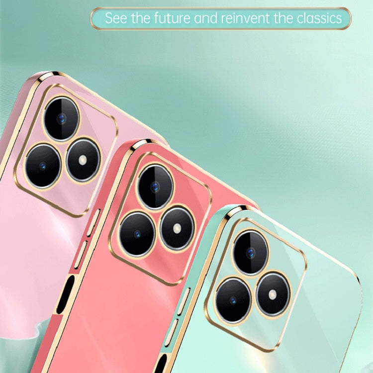 For Realme C53 2023 XINLI Straight 6D Plating Gold Edge TPU Phone Case(White) - free shipping - PMC TechLife - Order now!