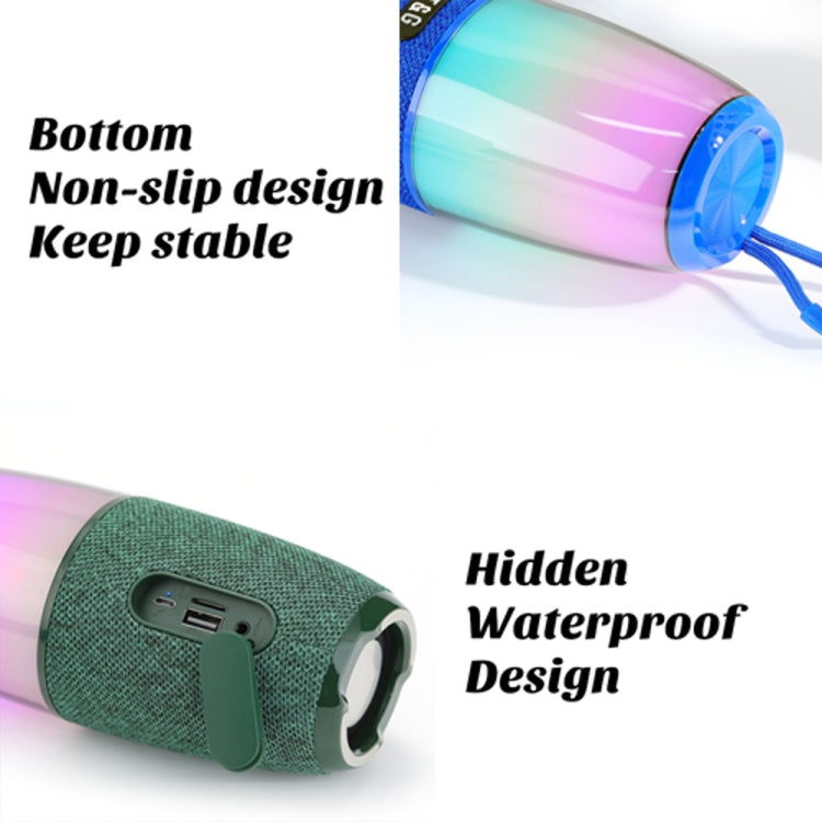 T&G TG644 5W High Power RGB Light Portable Bluetooth Speaker(Dark Green) - Waterproof Speaker by T&G | Online Shopping South Africa | PMC Jewellery