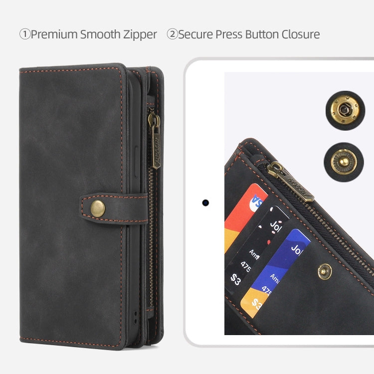 For Samsung Galaxy S23 Ultra 5G Zipper Wallet Magnetic Detachable Leather Phone Case(Black) - free shipping - PMC TechLife - Order now!
