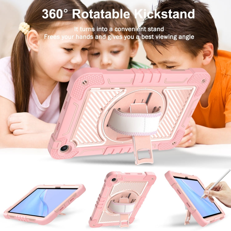 For Huawei MatePad SE 10.4 360 Degree Rotation PC Contrast Silicone Tablet Case(Rose Gold) - free shipping - PMC TechLife - Order now!
