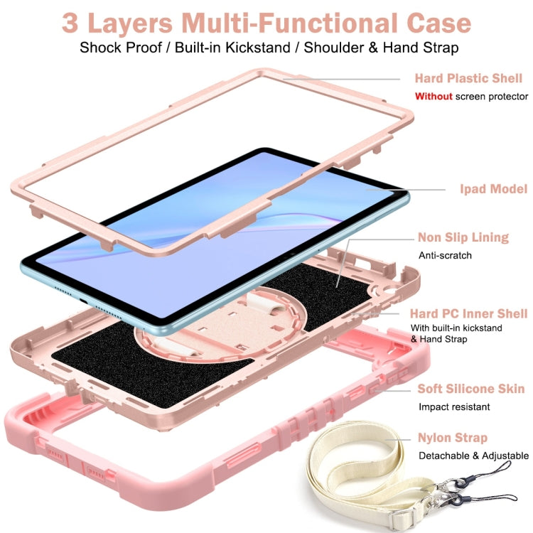 For Huawei MatePad SE 10.4 360 Degree Rotation PC Contrast Silicone Tablet Case(Rose Gold) - free shipping - PMC TechLife - Order now!