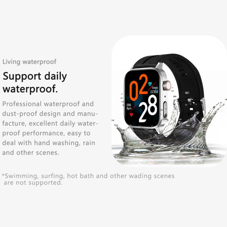 GT22 1.85 inch TFT Screen Silicone Band Health Smart Watch, Support Bluetooth Call / Plateau Blood Oxygen / Body Temperature / Arrhythmia / TI Heart Rate Monitoring(Black Silver) -  by PMC TechLife | Online Shopping South Africa | PMC TechLife