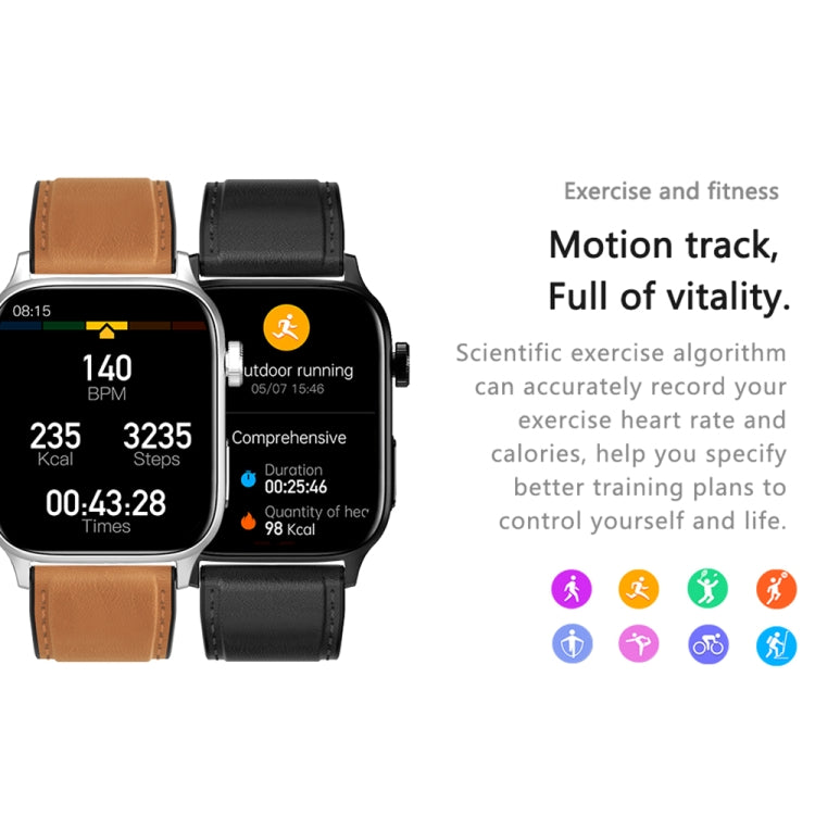 GT22 1.85 inch TFT Screen Silicone Band Health Smart Watch, Support Bluetooth Call / Plateau Blood Oxygen / Body Temperature / Arrhythmia / TI Heart Rate Monitoring(Black) -  by PMC TechLife | Online Shopping South Africa | PMC TechLife