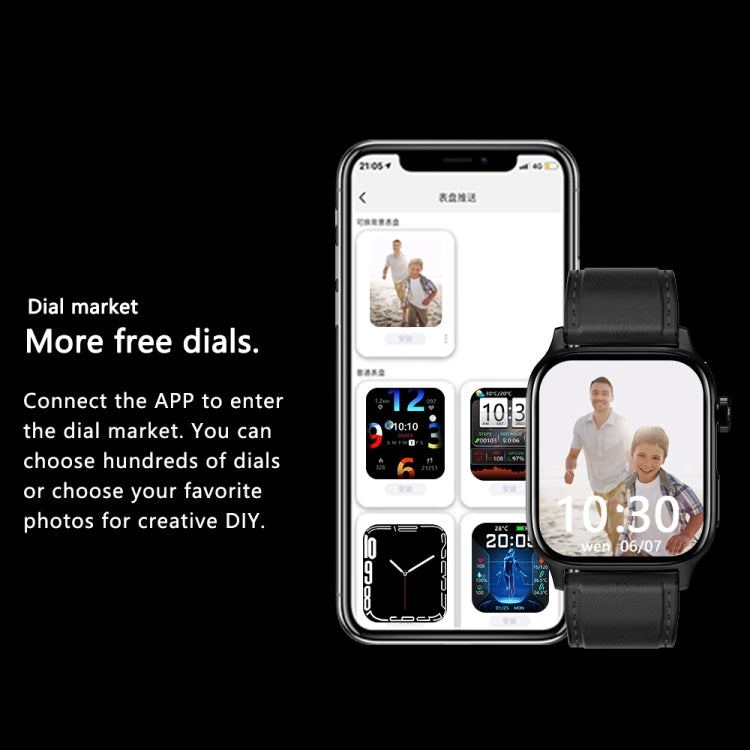 GT22 1.85 inch TFT Screen Leather Band Health Smart Watch, Support Bluetooth Call / Plateau Blood Oxygen / Body Temperature / Arrhythmia / TI Heart Rate Monitoring(Brown) -  by PMC TechLife | Online Shopping South Africa | PMC TechLife