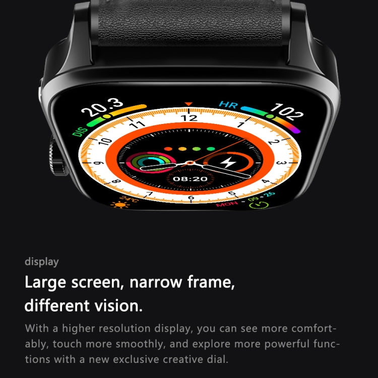 GT22 1.85 inch TFT Screen Leather Band Health Smart Watch, Support Bluetooth Call / Plateau Blood Oxygen / Body Temperature / Arrhythmia / TI Heart Rate Monitoring(Black) -  by PMC TechLife | Online Shopping South Africa | PMC TechLife