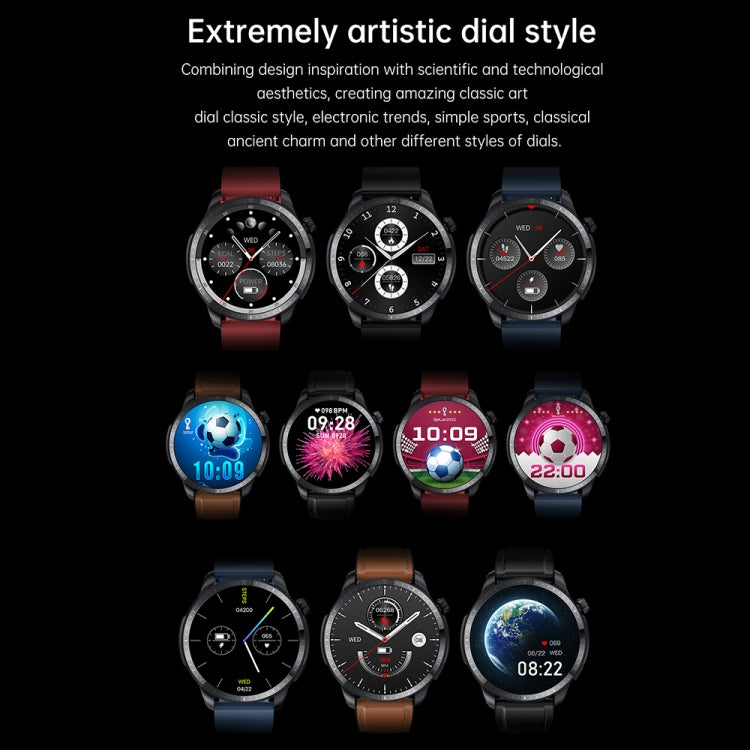 T52 1.39 inch IP67 Waterproof Leather Band Smart Watch Supports Bluetooth Call / Blood Oxygen / Body Temperature Monitoring(Brown) -  by PMC TechLife | Online Shopping South Africa | PMC TechLife
