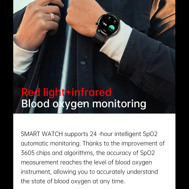 T52 1.39 inch IP67 Waterproof Leather Band Smart Watch Supports Bluetooth Call / Blood Oxygen / Body Temperature Monitoring(Black) -  by PMC Jewellery | Online Shopping South Africa | PMC Jewellery